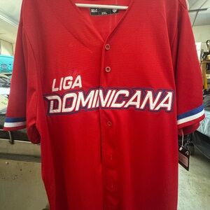Red Liga Dominicana Baseball Jersey